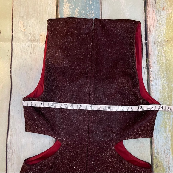 Express Glitter Cut Out Sleeveless Mini Dress - Picture 9 of 12